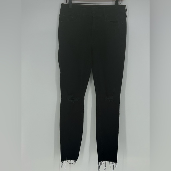 Mother The Looker Ankle Fray Guilty As Sin Black Jean Size 28 - Picture 2 of 13